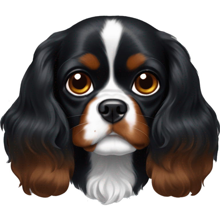 black Cavalier King Charles spaniel. No white or brown spots emoji