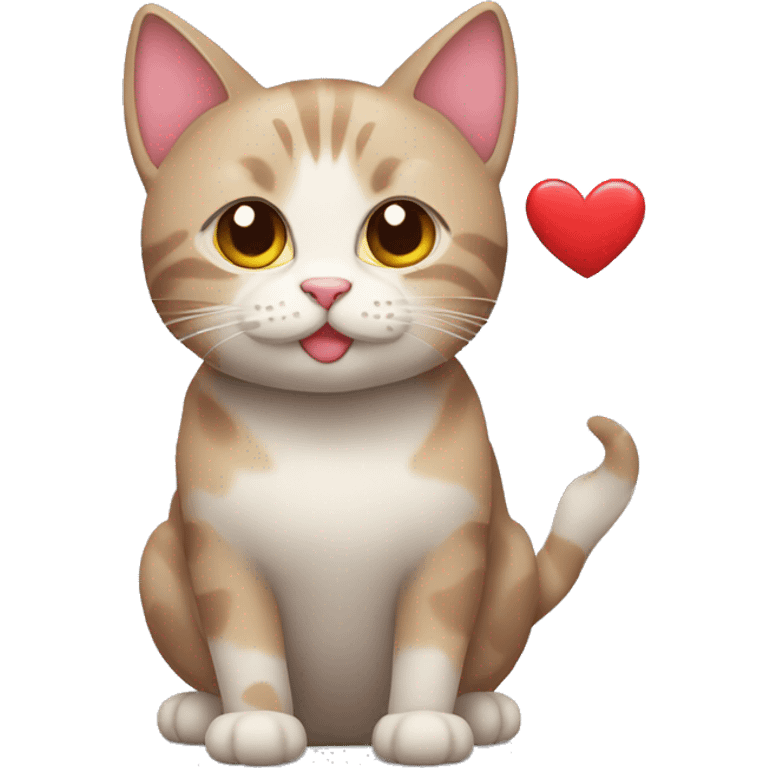 cat con corazones emoji