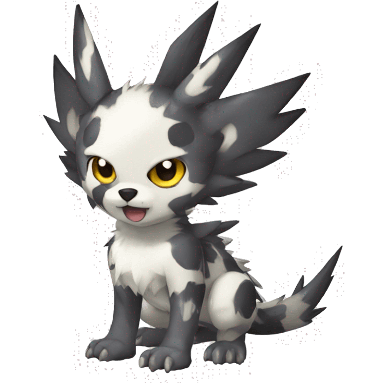 cute cool edgy Digimon-Fakemon-animal with cool markings full body emoji