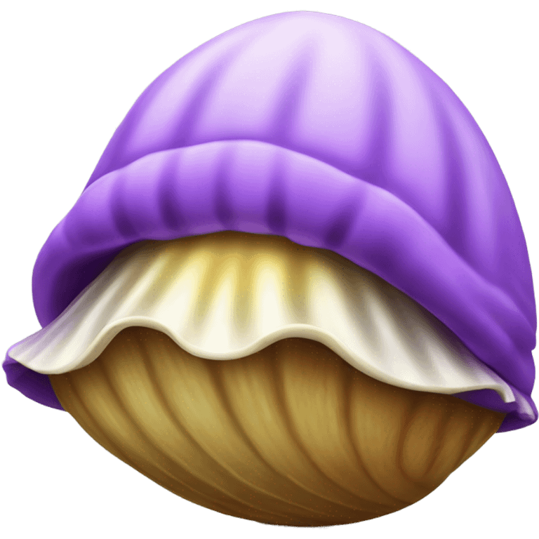 Quahog wearing a hoodie emoji