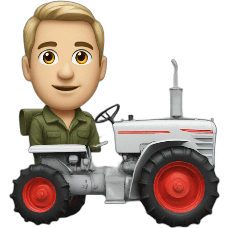 Soviet tractor with driver emoji