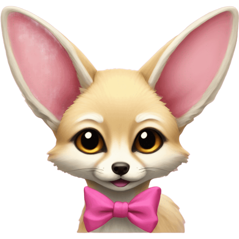 fennec with a pink bow emoji