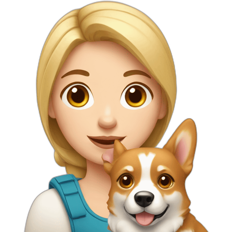 Russian girl with corgi emoji