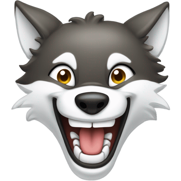 Wolf laughing emoji