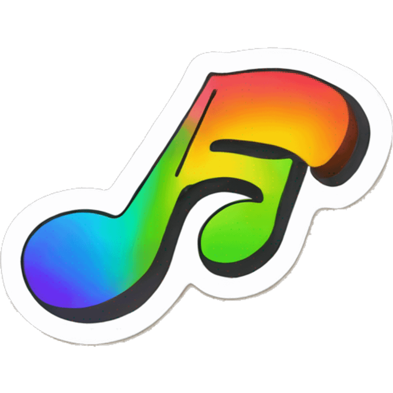 music note rainbow sticker emoji