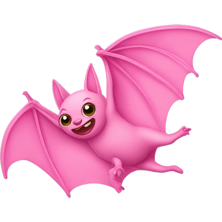 Flying pink bat emoji