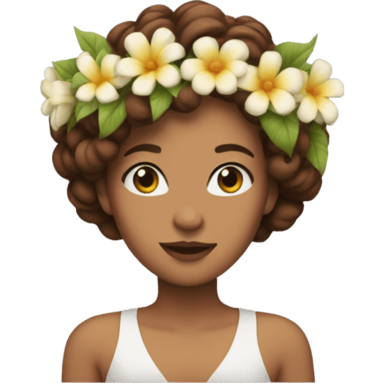 female singer with brown hair wearing a flower crown on her head emoji