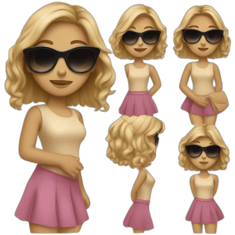 girl wearing sunglasses and a dress emoji