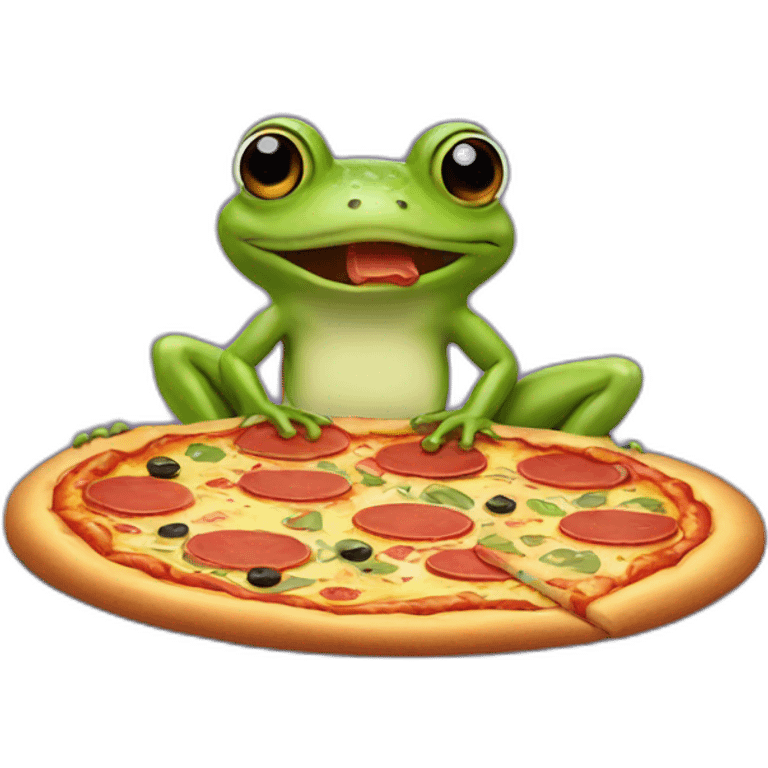 frog eating pizza emoji