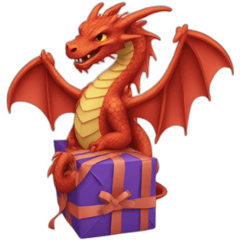 Dragon wrapping around cross emoji