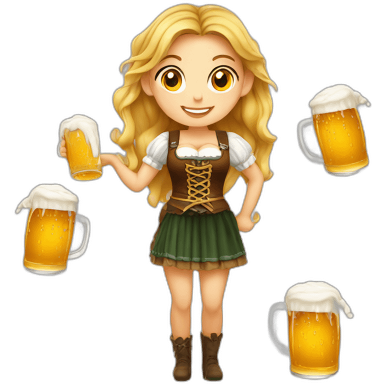 Octoberfest girl with beer emoji