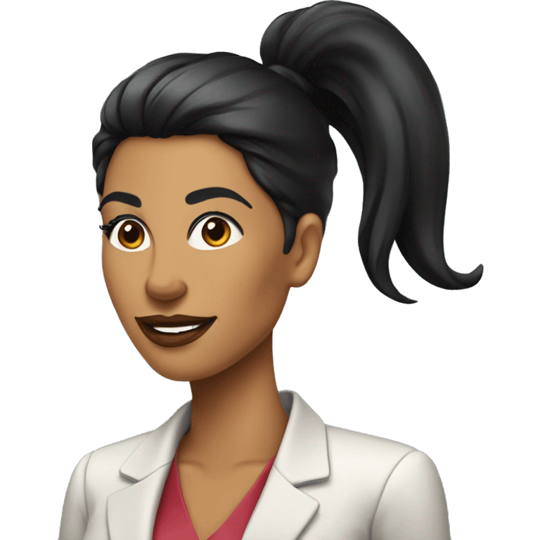 executive latina woman with slick back ponytail black hair  emoji