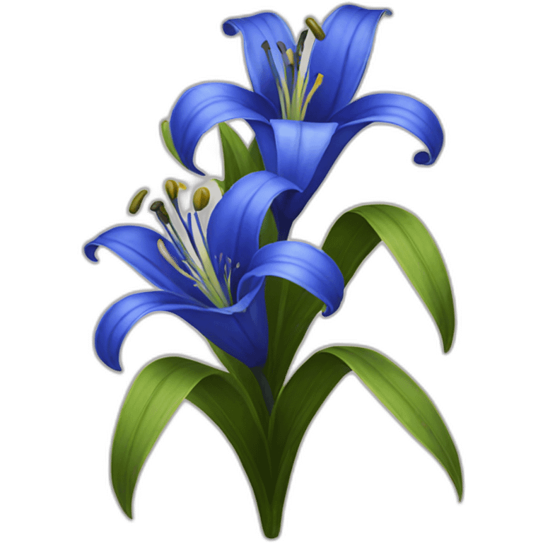 Blue Lily flowers emoji