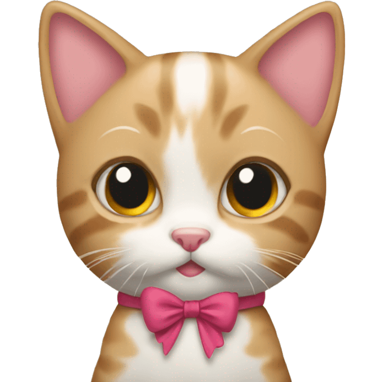 kitty wearing a bow  emoji