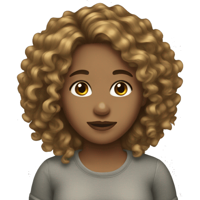 Girl long curly hair light skin emoji