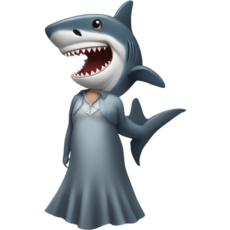 Shark in dress emoji