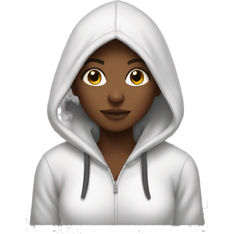 Black girl in hoodie emoji