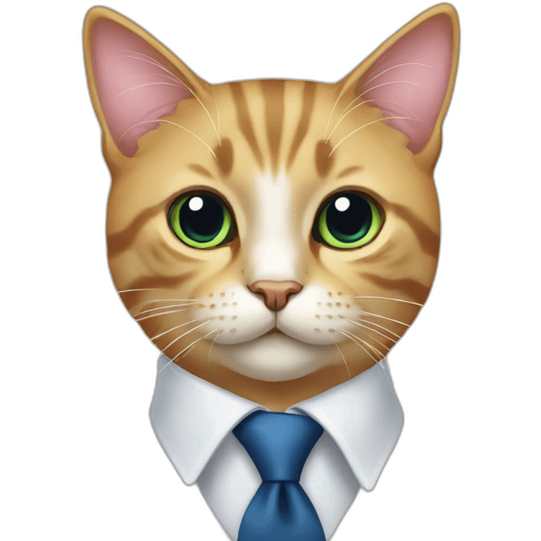  cat with tie emoji