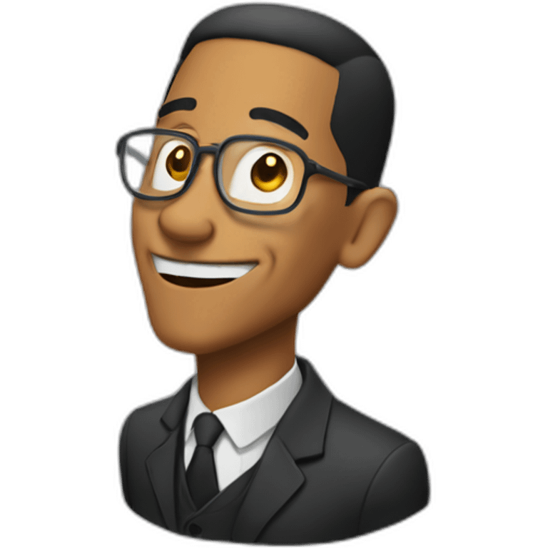 Gustavo Fring with half of his face missing smiling and making a heart symbol with his hands emoji