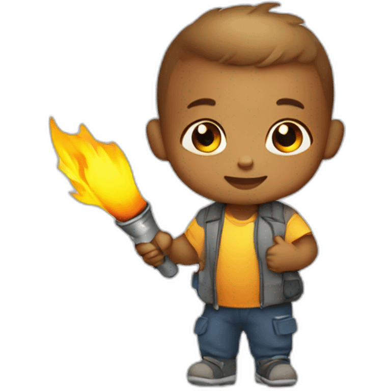 Baby carrying a torch emoji