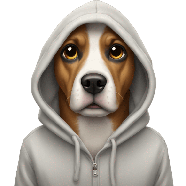 Dog wearing a hoodie emoji