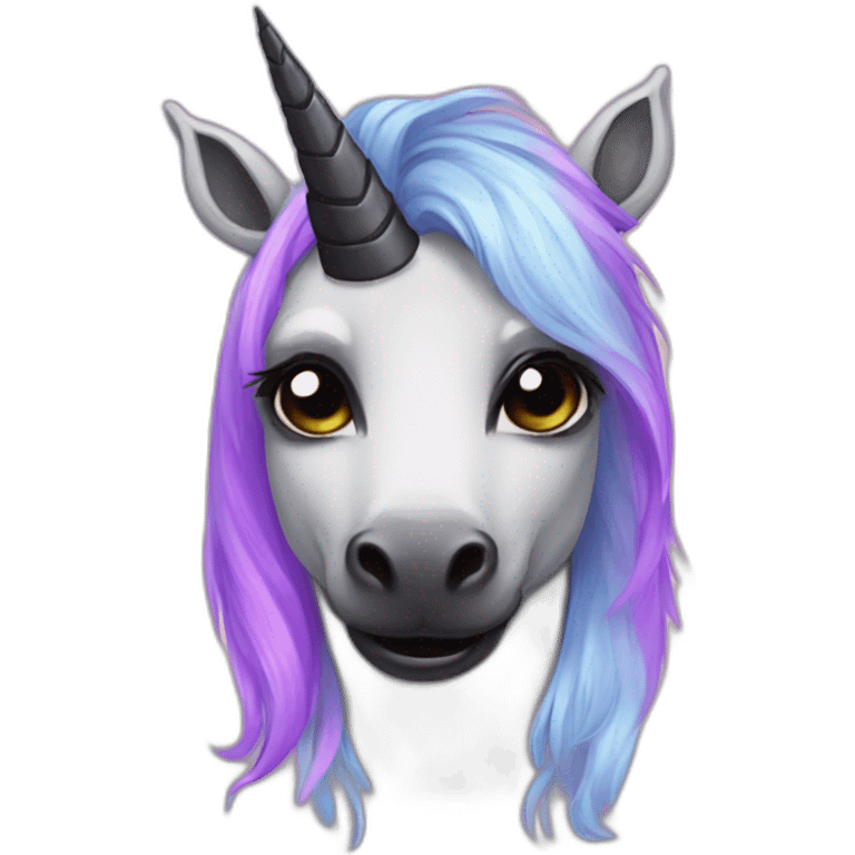 goth unicorn emoji