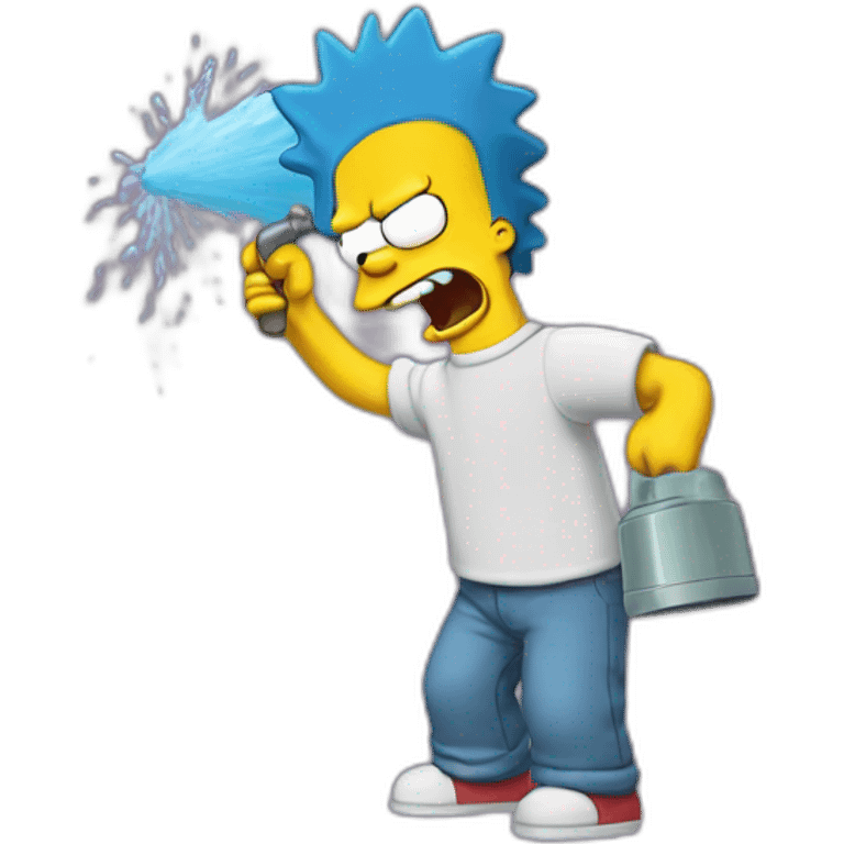 Bart Simpson spraying emoji