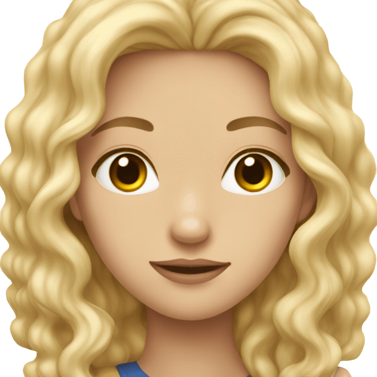 A very extremely beautiful teenage girl with long blonde Korean wavy hair emoji