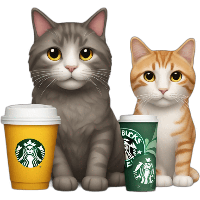 Starbucks and à cat emoji