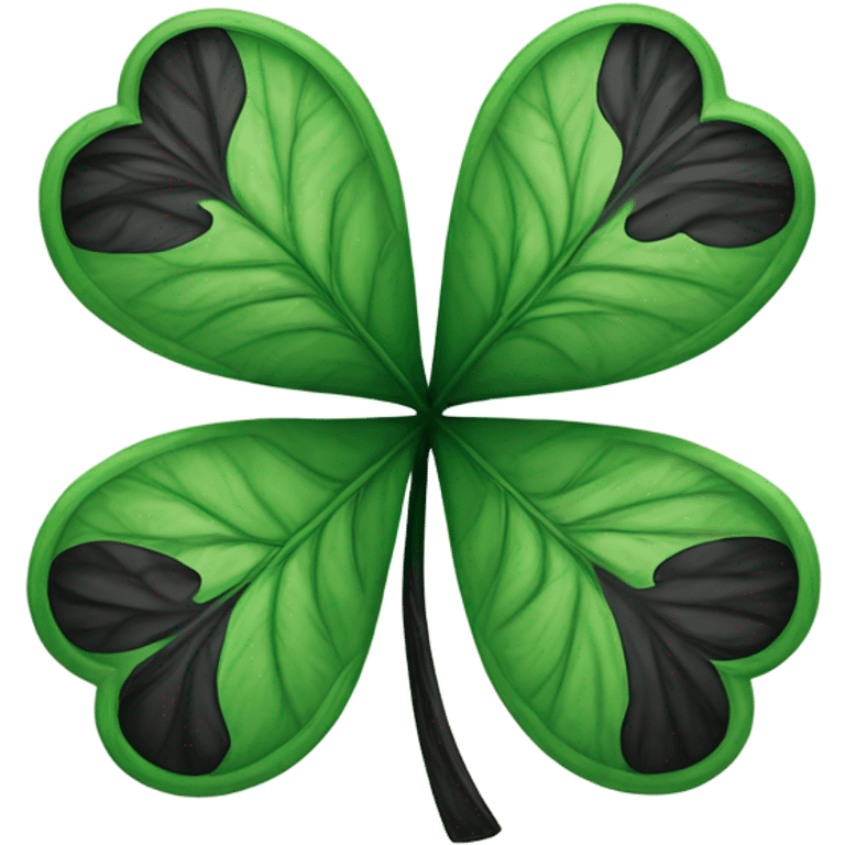 Clover black white emoji