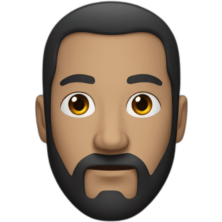 serious gaze with black beard and hair emoji