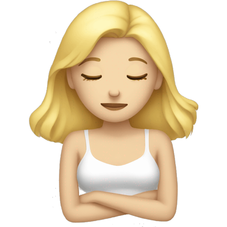 blonde girl sleeping emoji