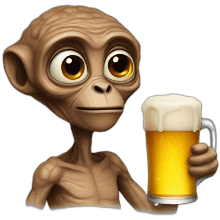 Et with beer emoji