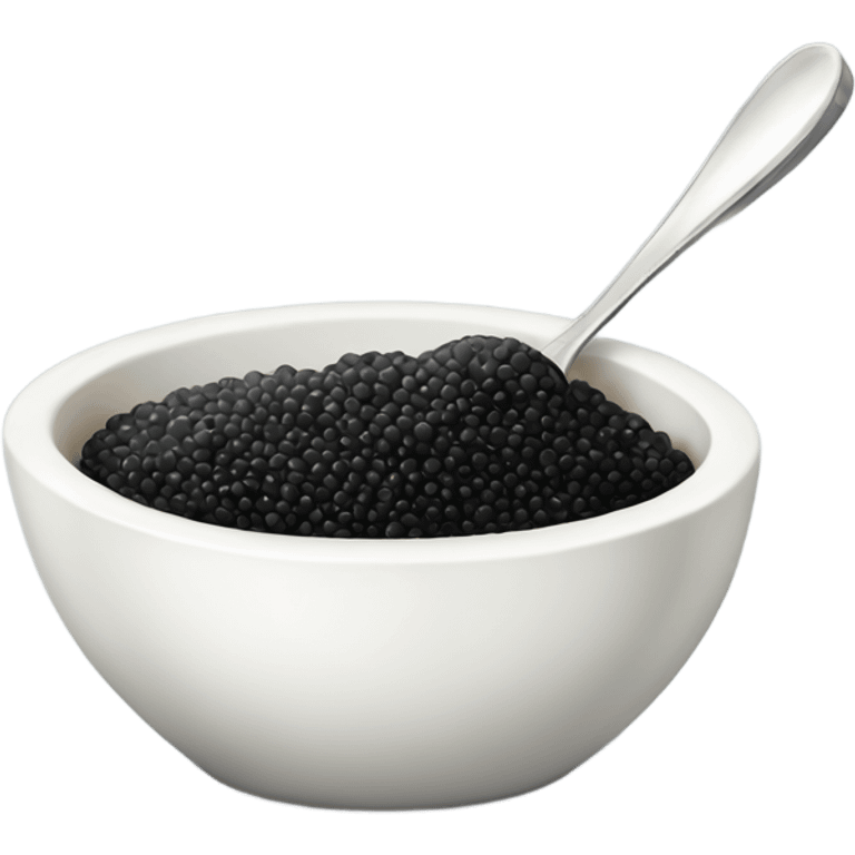 Caviar in a cute white bowl with a spoon emoji