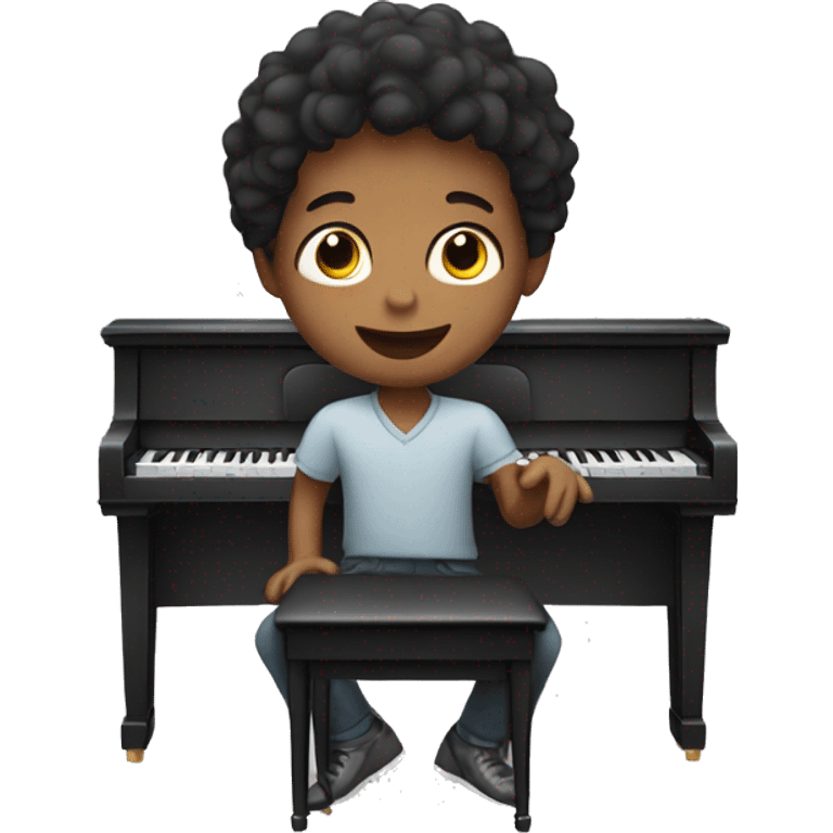 Boy playing piano  emoji