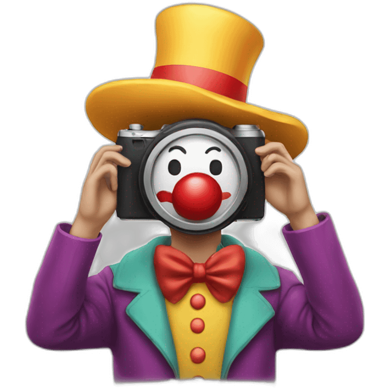 Clown taking a photo emoji