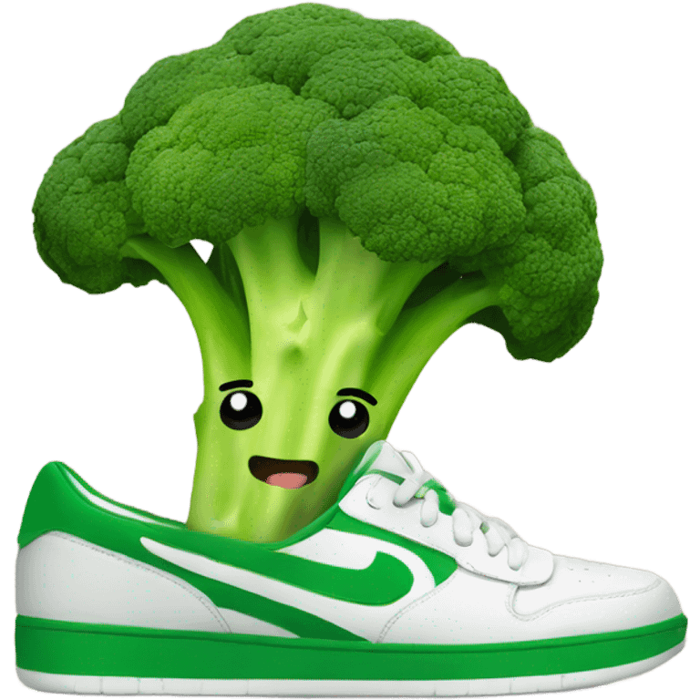 broccoli eating a shoe emoji