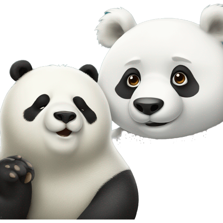 panda with polar bear emoji