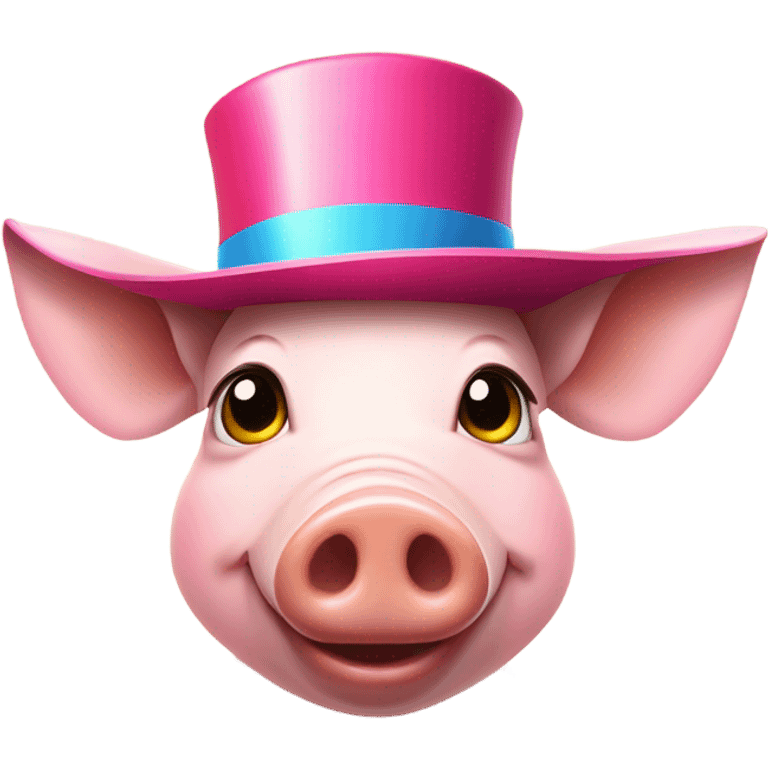 Pig with hat emoji