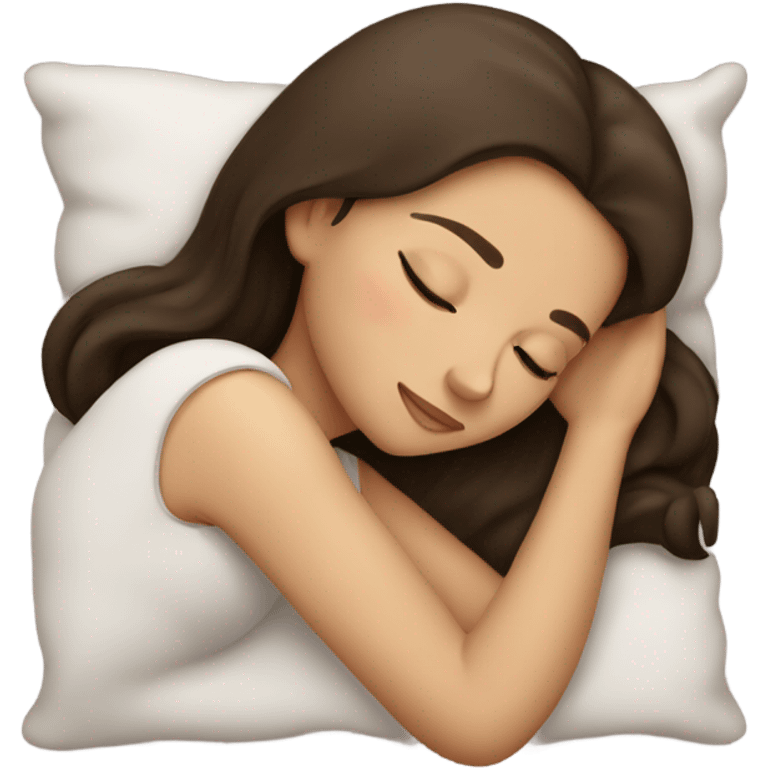 Brunette girl sleeping emoji