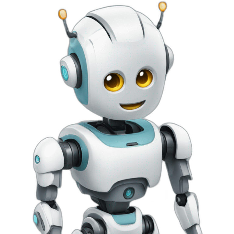 un robot qui te dit bonjour emoji