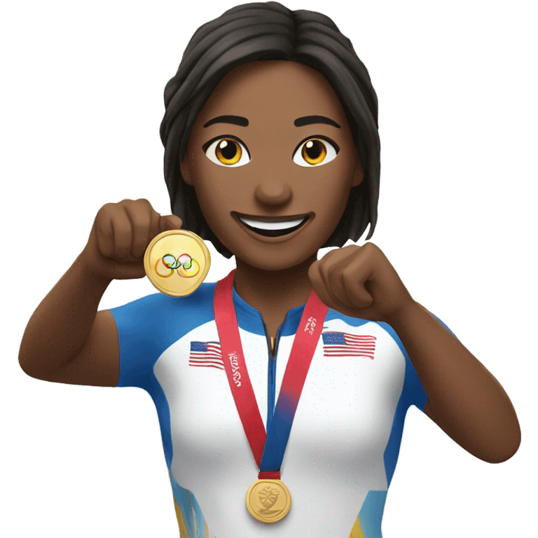 Woman winning Olympic gold emoji