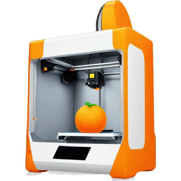 Orange small 3d printer emoji