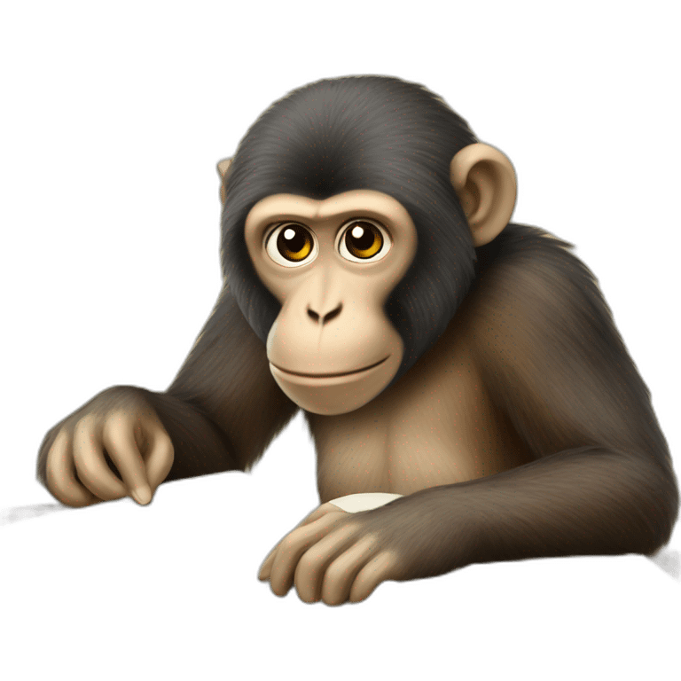 monkey studying emoji