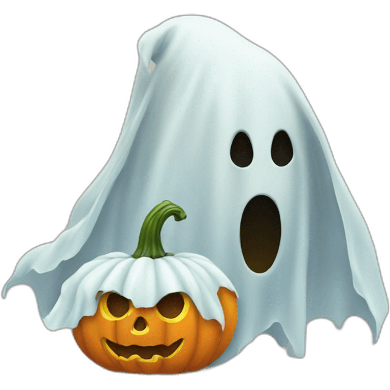 Ghost and pumpkin emoji