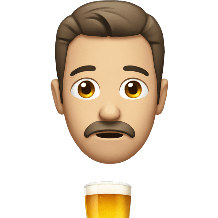 Depressed guy with pint  emoji