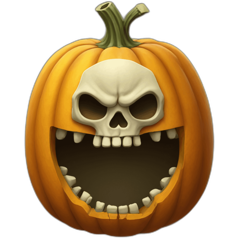 pumpkin head skeleton emoji