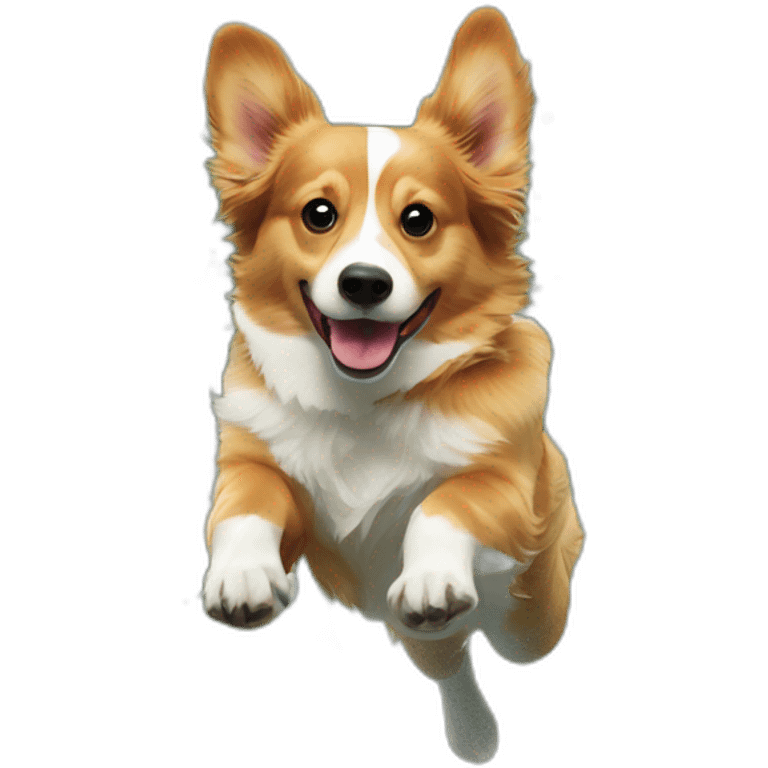 Duck tolling retriever corgi jump in water emoji