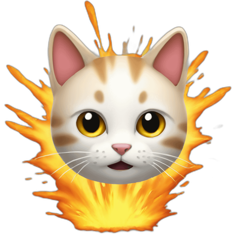 Exploding kitten emoji