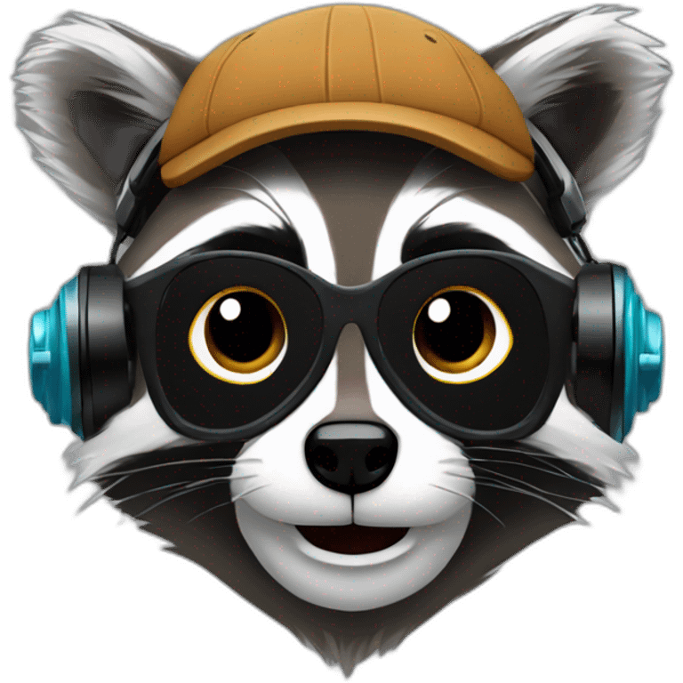 dj racoon emoji